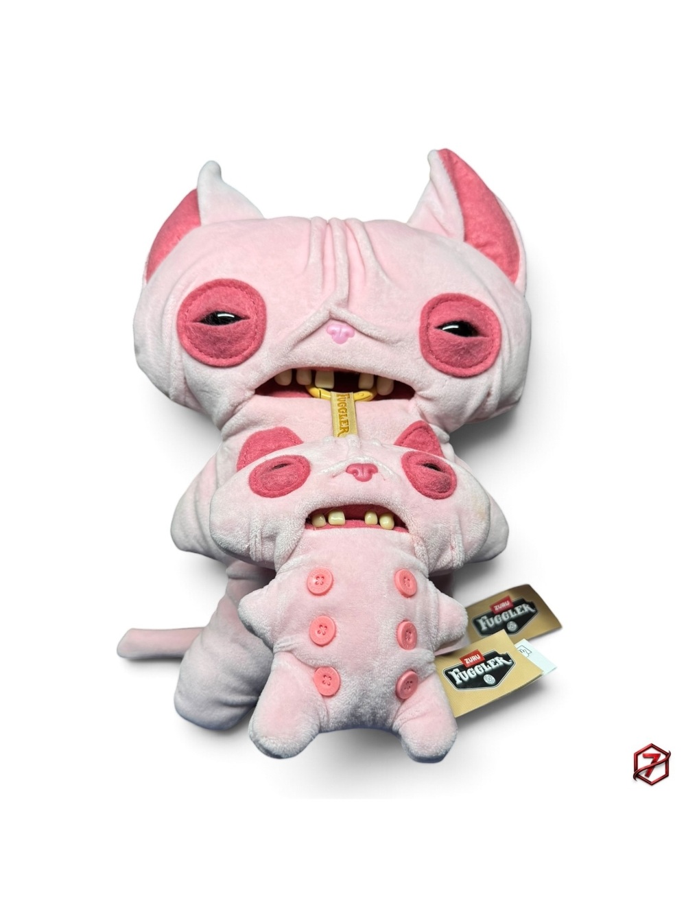 Fuggler Alley Cats Wrinkle McStinkles Pink 9” Plush + 5” Keychain ZURU